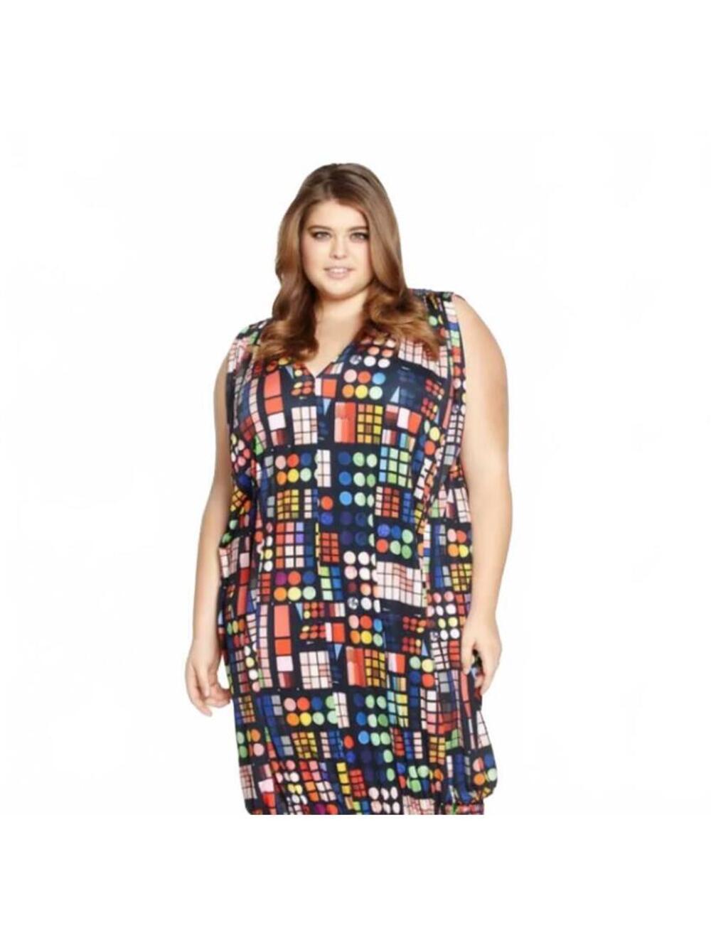 Beth Ditto READ 2X Eat Your Makeup Shift Dress Silk WhimsyGoth Art To Wear